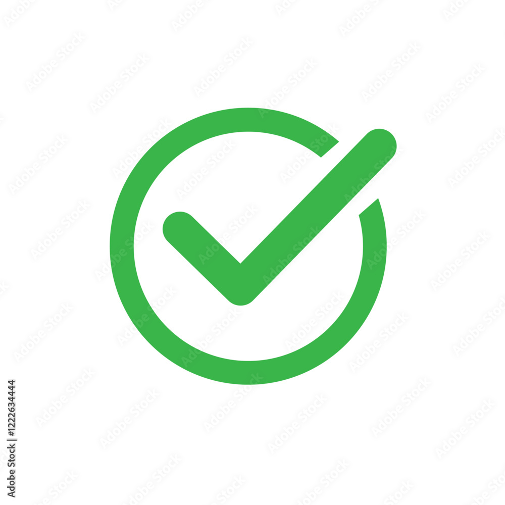 green check mark icon isolated on white background green check mark icon isolated on white background