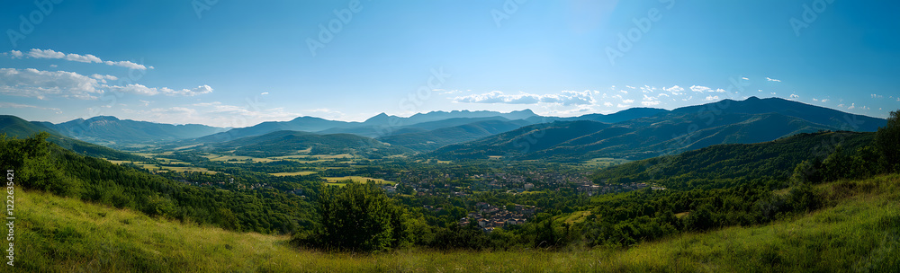 Breathtaking Aerial View of Snow-Capped Mountain Range and Green Valleys Breathtaking Aerial View of Snow-Capped Mountain Range and Green Valleys