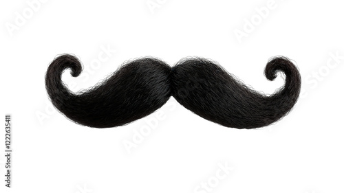 stylish black mustache with curled ends, perfect for adding character