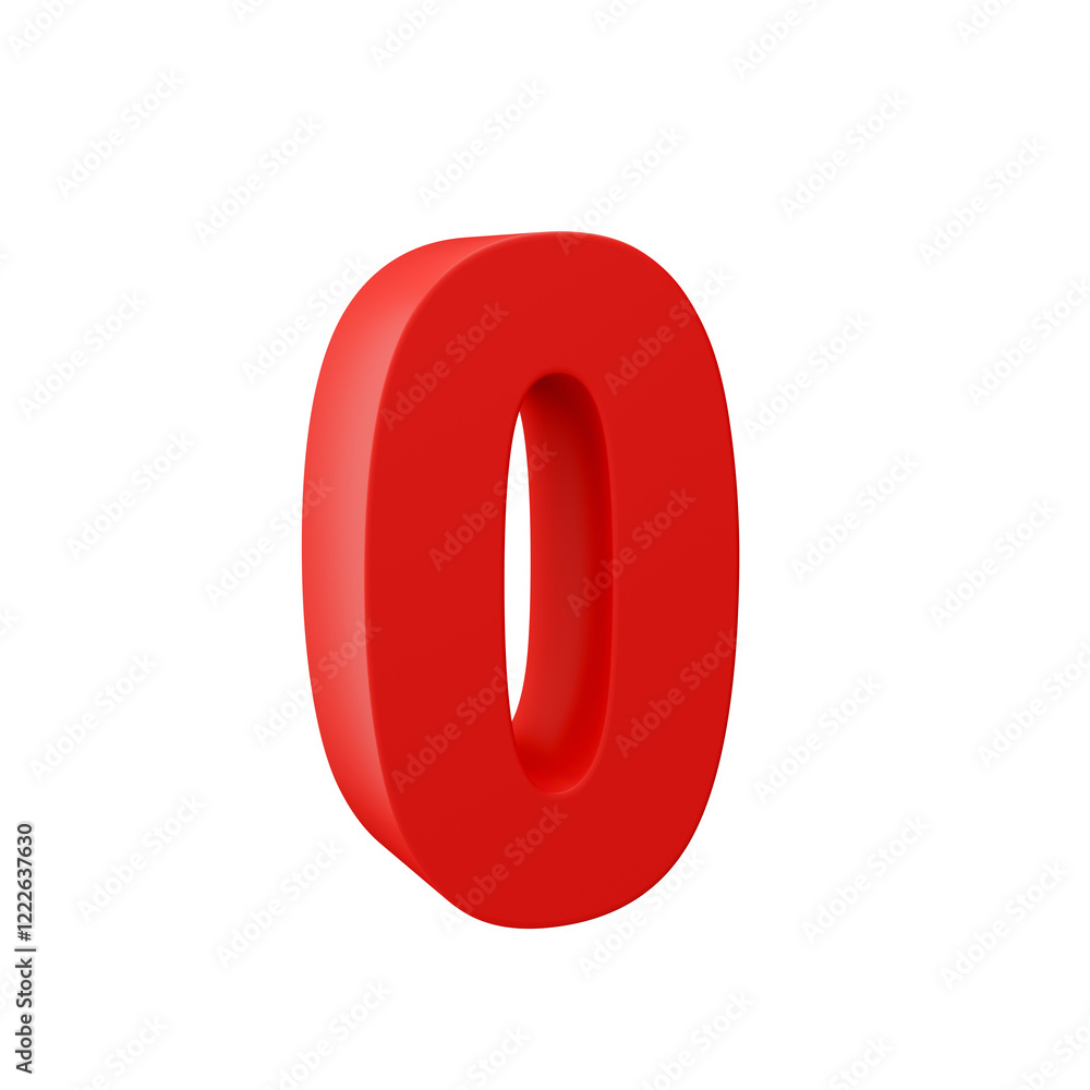 Number 0 of red color 3d sign percent discount on isolated background.red and White on a Transparent Background Number 0 of red color 3d sign percent discount on isolated background.red and White on a Transparent Background
