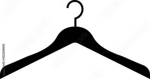 Cloth hanger icon, Hanger for cloakroom or closet. Hang for coat, shirt or suit, towel. Hook sale logo. Vector glyph silhouette template design elements, isolated on transparent background,