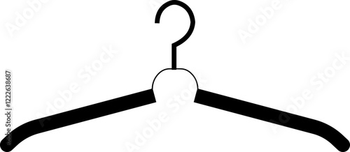 Cloth hanger icon, Hanger for cloakroom or closet. Hang for coat, shirt or suit, towel. Hook sale logo. Vector glyph silhouette template design elements, isolated on transparent background,