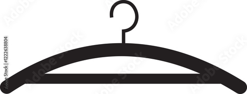 Cloth hanger icon, Hanger for cloakroom or closet. Hang for coat, shirt or suit, towel. Hook sale logo. Vector glyph silhouette template design elements, isolated on transparent background,