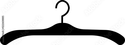 Cloth hanger icon, Hanger for cloakroom or closet. Hang for coat, shirt or suit, towel. Hook sale logo. Vector glyph silhouette template design elements, isolated on transparent background,