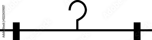 Cloth hanger icon, Hanger for cloakroom or closet. Hang for coat, shirt or suit, towel. Hook sale logo. Vector glyph silhouette template design elements, isolated on transparent background,