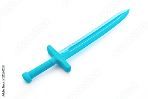 Bright blue foam sword designed for playful adventures in imaginative battle scenarios for children photo