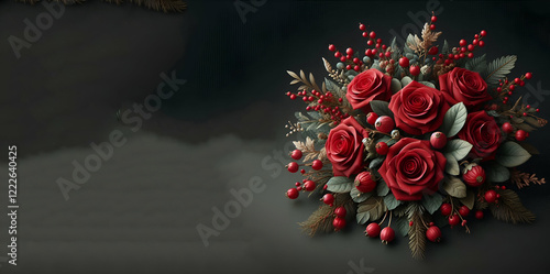 Rose red flower wreath | Premium AI-generated image