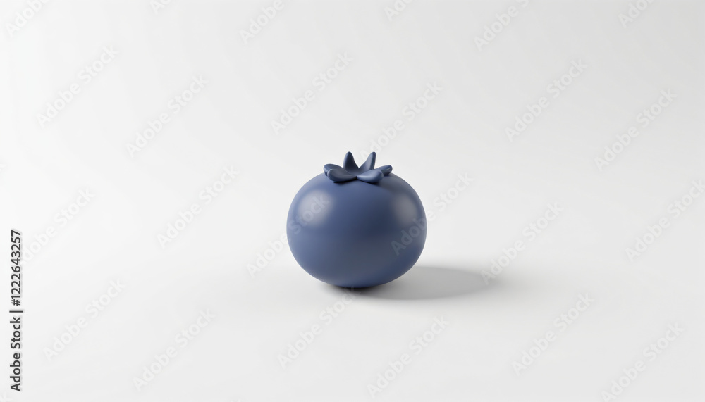 A 3D of A blue vase sitting on top of a white surface. on a white background. A 3D of A blue vase sitting on top of a white surface. on a white background.