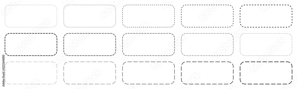 Set of rounded rectangle frame styles with dashed borders Set of rounded rectangle frame styles with dashed borders