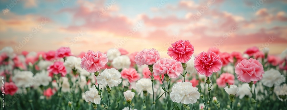 Carnation flower fields carnations flowers sky.
