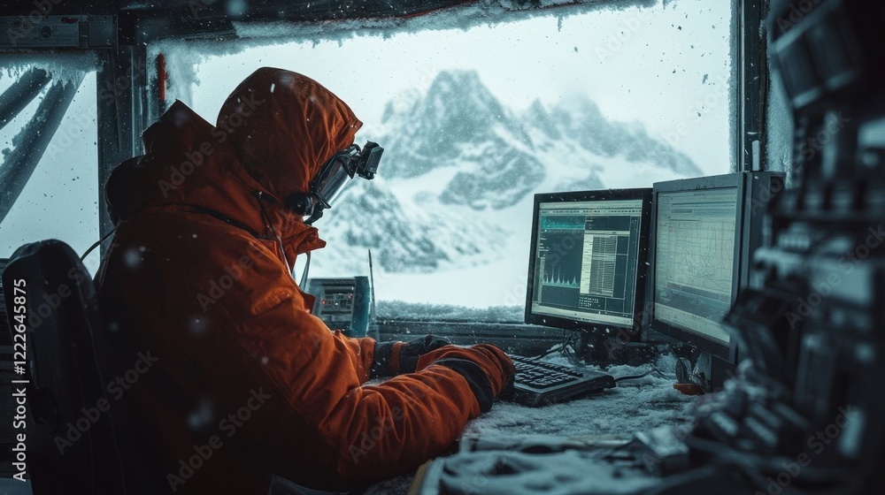 Scientist at Arctic research station. Scientist at Arctic research station.