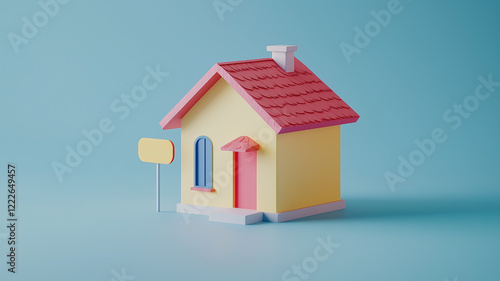 Wallpaper Mural Simple and colorful house model. Great for property and home visuals. Torontodigital.ca