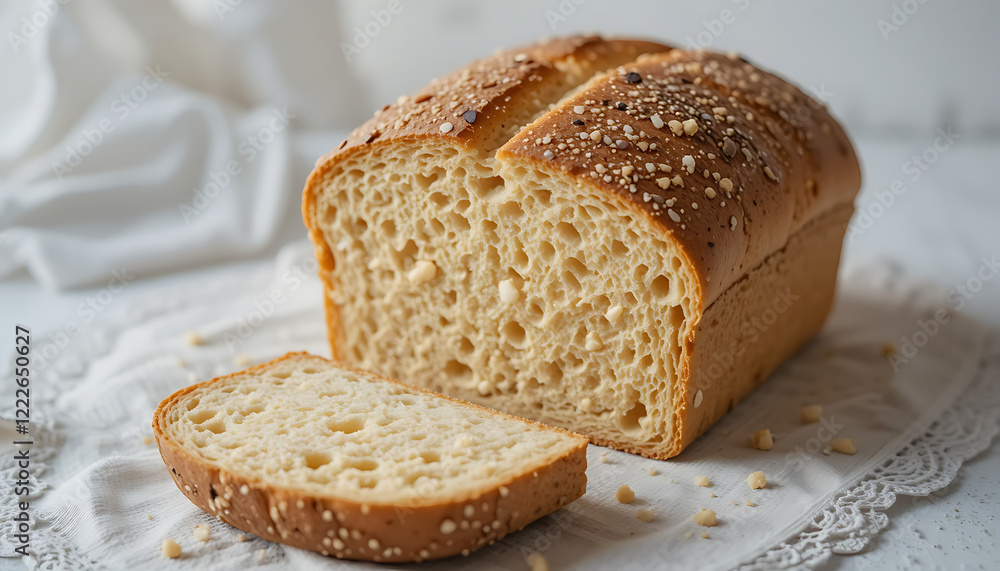 homemade sliced bread on a wooden table, HD image homemade sliced bread on a wooden table, HD image