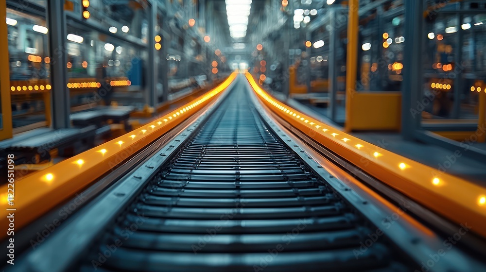 Conveyor Belt System in a Modern Factory Conveyor Belt System in a Modern Factory