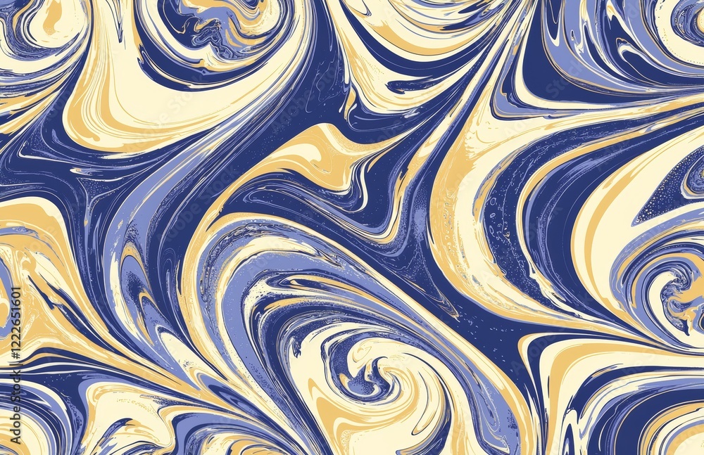 Marbled blue and golden abstract background with a liquid marble pattern Marbled blue and golden abstract background with a liquid marble pattern