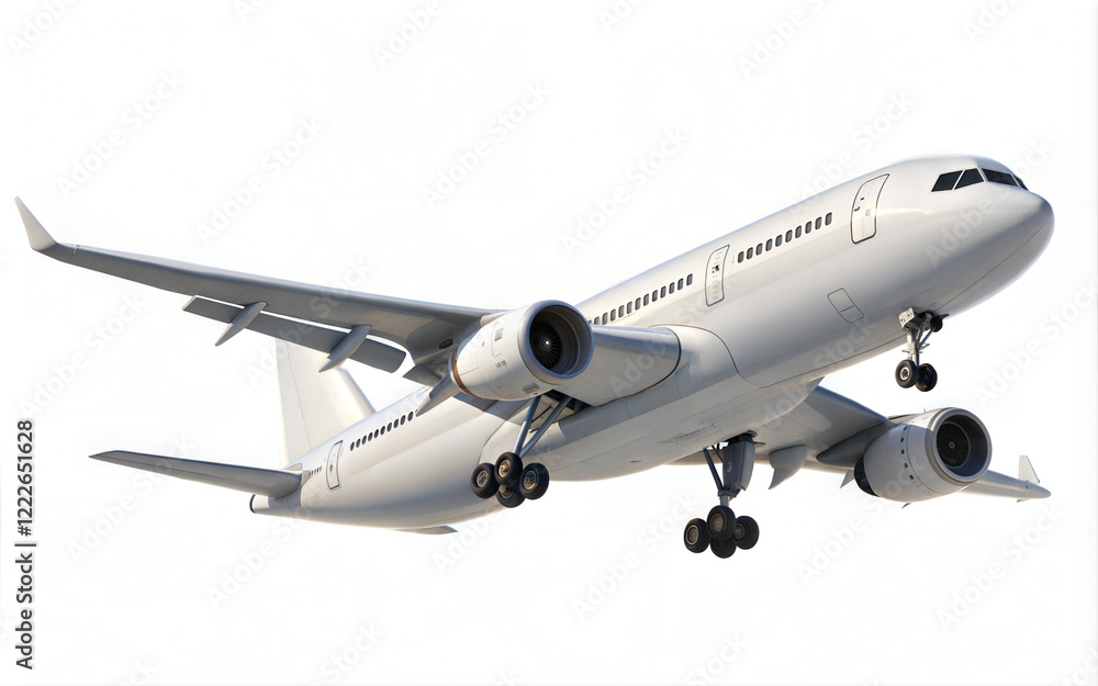 High detailed white airplane, 3d render on a white background, Airline Concept Travel Passenger plane. High detailed white airplane, 3d render on a white background, Airline Concept Travel Passenger plane.