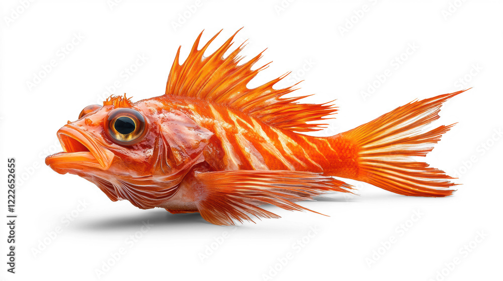 Fototapeta premium Vibrant Orange Fish Illustration on Transparent Background