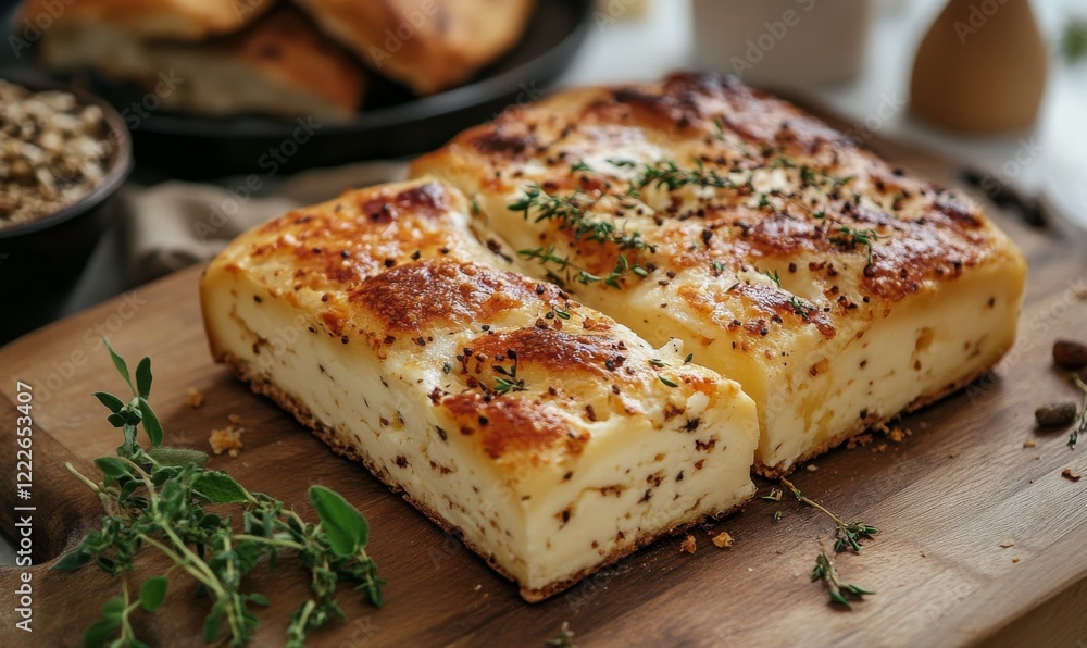 Delicious cheese and freshly baked bread on a wooden board Delicious cheese and freshly baked bread on a wooden board