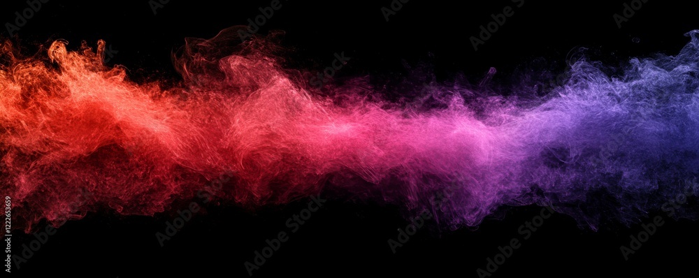 Dense multicolored smoke of red, purple and pink colors on a black isolated background. Background of smoke vape Dense multicolored smoke of red, purple and pink colors on a black isolated background. Background of smoke vape