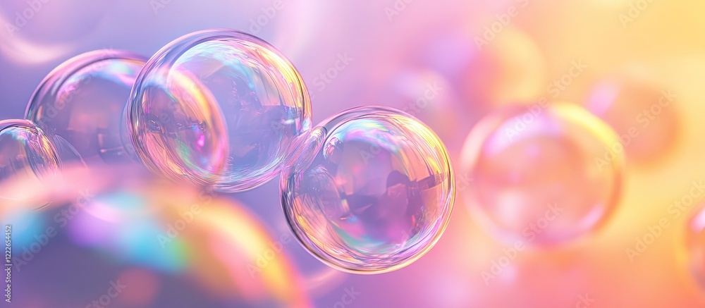 Colorful iridescent bubbles softly illuminated in a dreamy background, creating a serene atmosphere with pastel shades of purple and pink. Colorful iridescent bubbles softly illuminated in a dreamy background, creating a serene atmosphere with pastel shades of purple and pink.