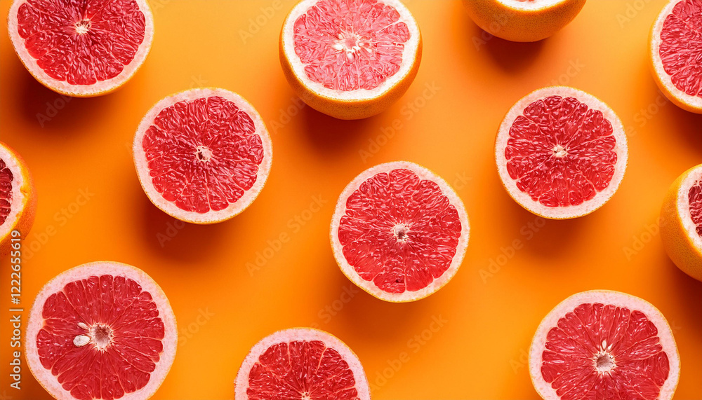 grapefruit, bright color background, Generated image grapefruit, bright color background, Generated image