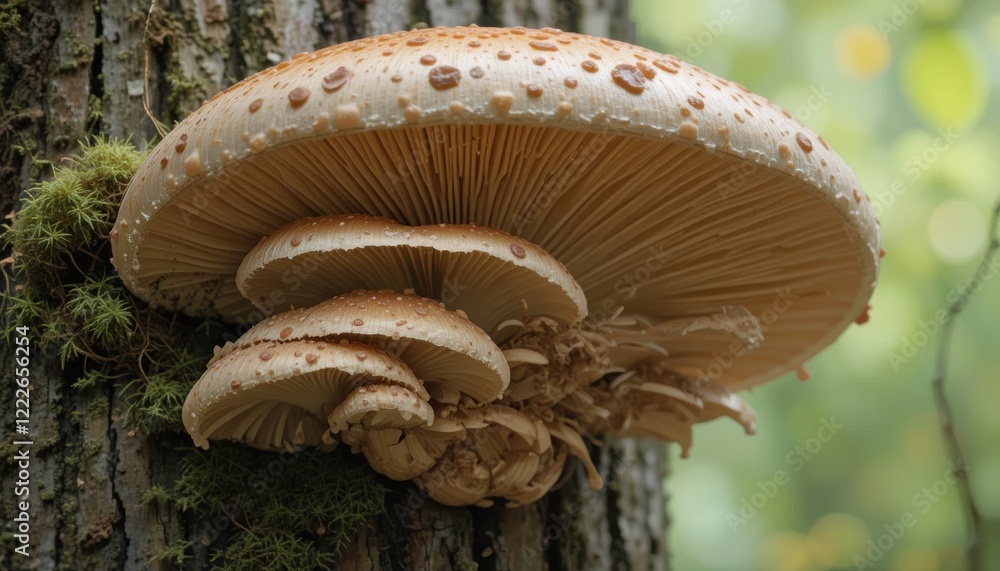Close-up of mushrooms growing on a tree trunk Close-up of mushrooms growing on a tree trunk