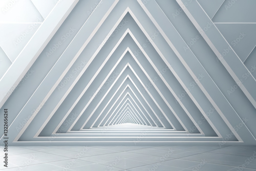 Abstract Architectural Design A Serene Perspective of Triangular Forms in a Modern Interior Space Abstract Architectural Design A Serene Perspective of Triangular Forms in a Modern Interior Space