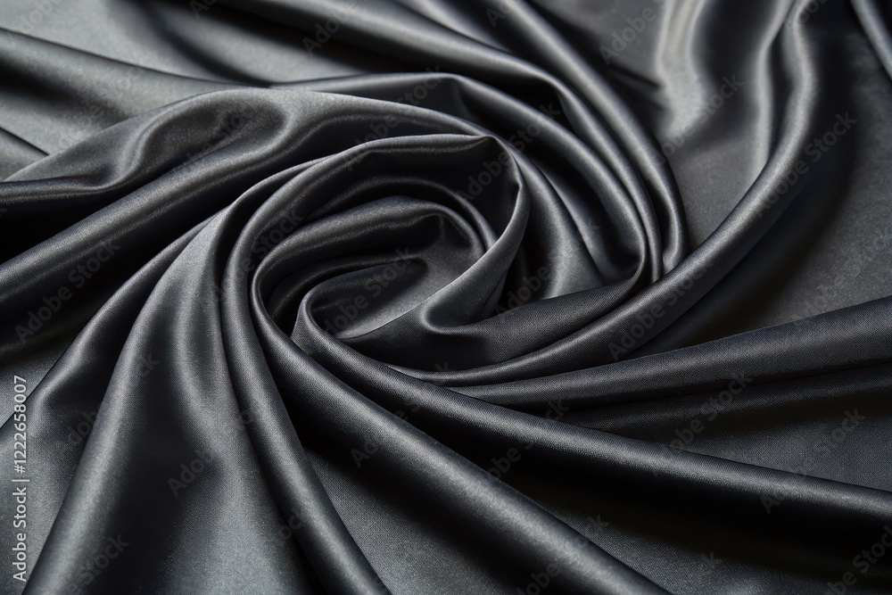 Elegant Draped Dark Gray Satin Fabric Texture Luxurious Smooth Surface with Soft, Subtle Sheen and Deep, Rich Color Elegant Draped Dark Gray Satin Fabric Texture Luxurious Smooth Surface with Soft, Subtle Sheen and Deep, Rich Color