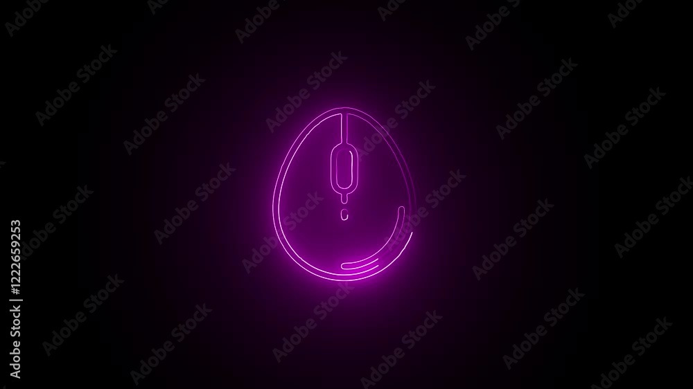 Glowing neon Mouse icon isolated on black background. HD Video motion graphic animation Glowing neon Mouse icon isolated on black background. HD Video motion graphic animation