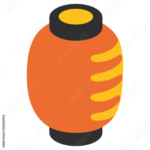 Japanese Lantern Illustration Clipart Isolated on White Background