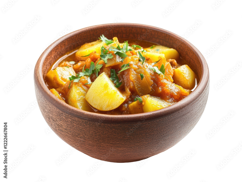 Isolated Bowl of Potato and Onion Stew Isolated Bowl of Potato and Onion Stew