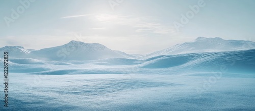 Wallpaper Mural Serene winter landscape with soft white snow rolling hills under a pale blue sky creating ample copy space for creative projects Torontodigital.ca