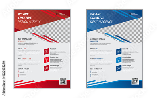 a bundle of 2 templates of a4 flyer, Flyer template layout design. modern business flyer template, abstract business flyer and creative design, IT company flyer and editable vector template design, 