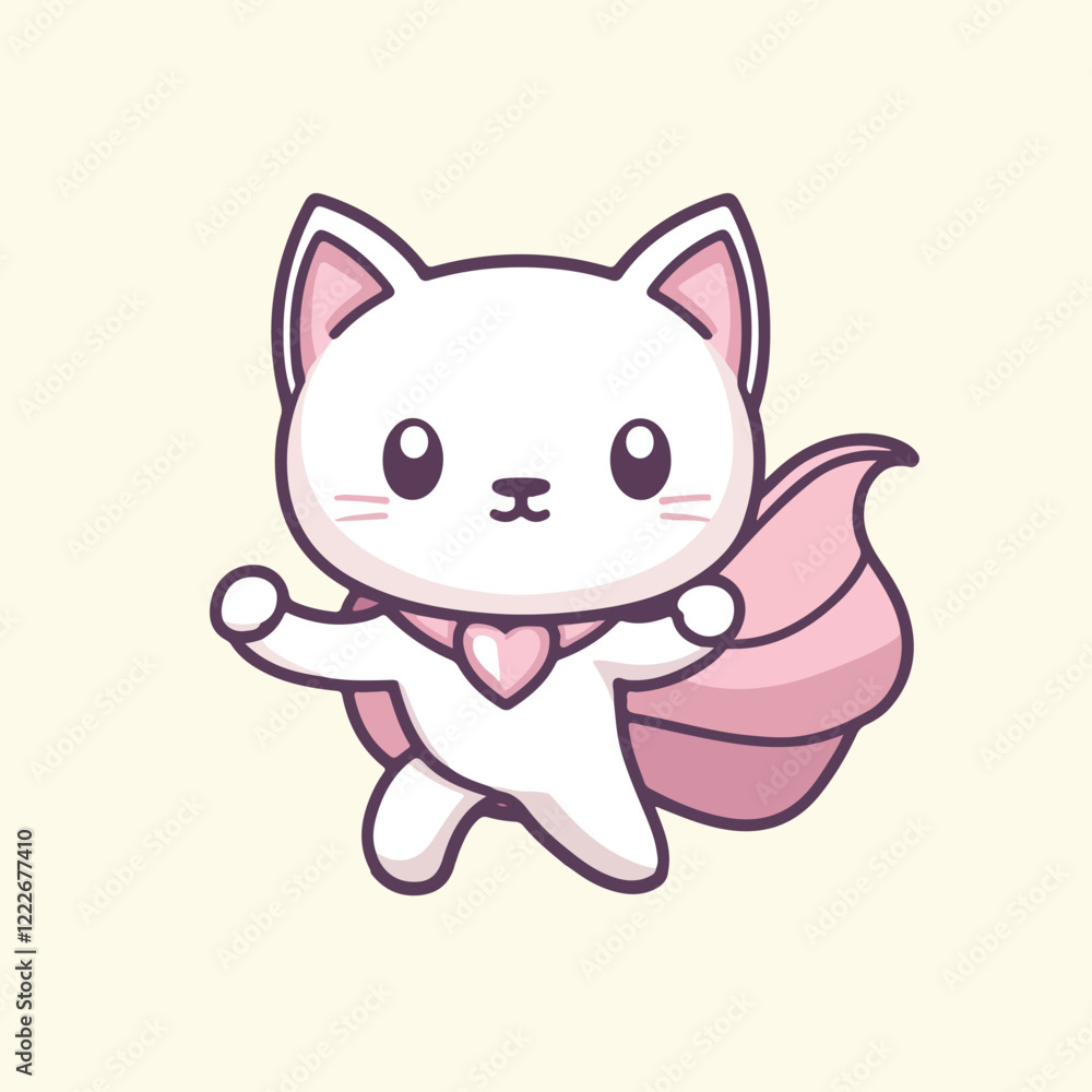 Cute Cat Superhero vector illustration Cute Cat Superhero vector illustration