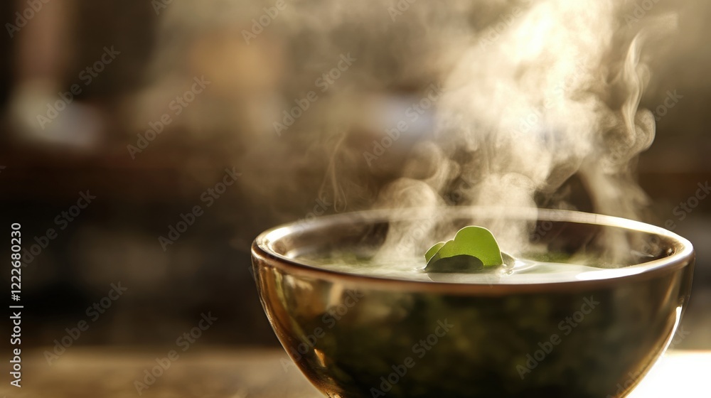 Close-up of a warm bowl with eucalyptus-infused water and rising steam, creating a tranquil spa atmosphere. Relaxation, wellness, and self-care concept. Close-up of a warm bowl with eucalyptus-infused water and rising steam, creating a tranquil spa atmosphere. Relaxation, wellness, and self-care concept.