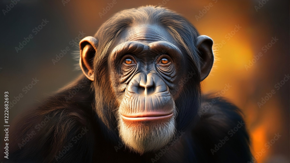 portrait of a mature chimpanzee