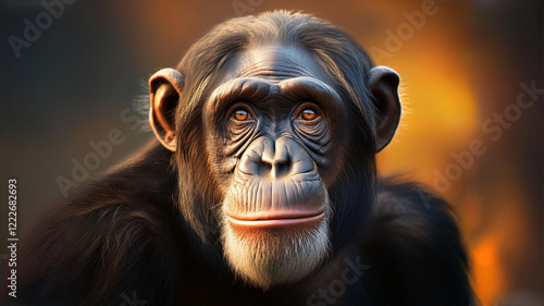 Obraz na płótnie portrait of a mature chimpanzee w salonie