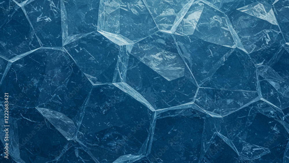Obraz premium Geometric blue ice texture background