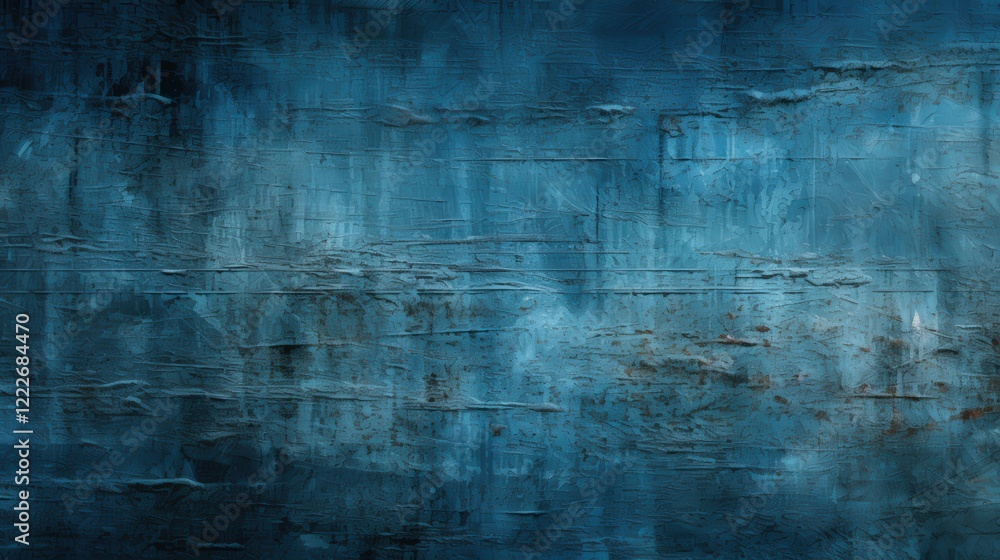 Obraz premium Weathered and Textured Blue Overlay with Glitch Effects for Artistic and Creative Use in Background Design and Visual Projects