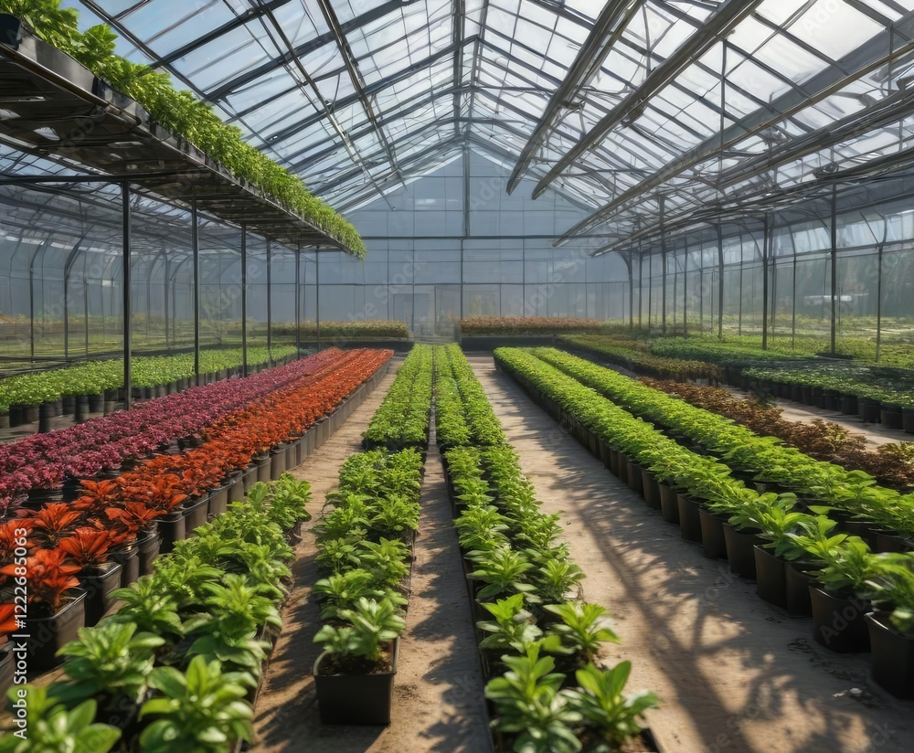 custom made wallpaper toronto digitalGreenhouse nursery with seedlings and young plants, agriculture equipment , greenhouse management