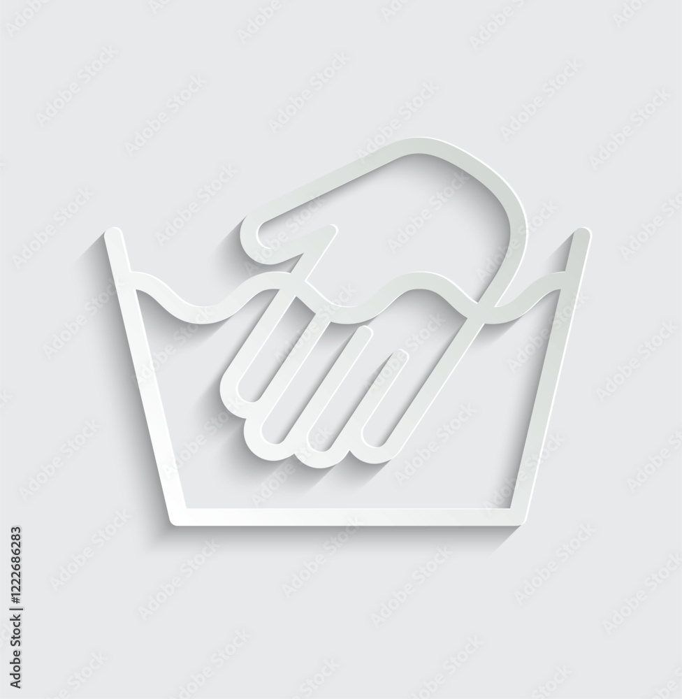 hand wash icon vector washing instruction symbol hand wash icon vector washing instruction symbol