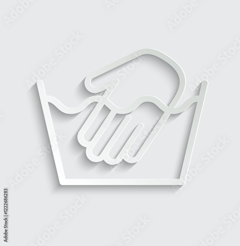  hand wash icon vector  washing instruction symbol