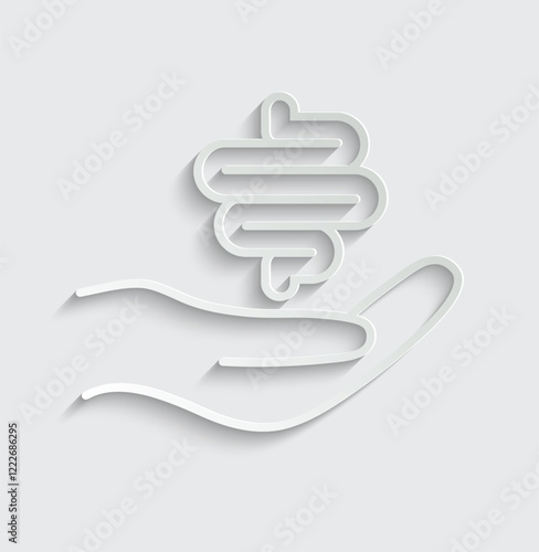 hand holds gut icon care  vector