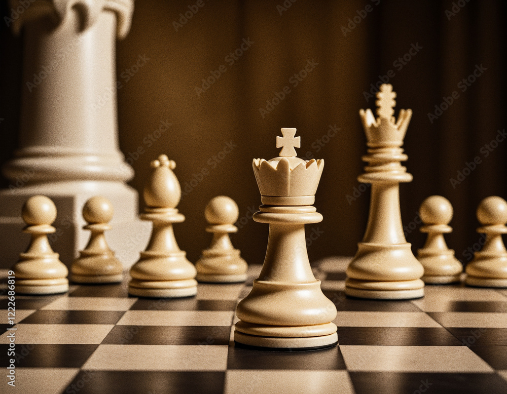 chess pieces on the board chess pieces on the board
