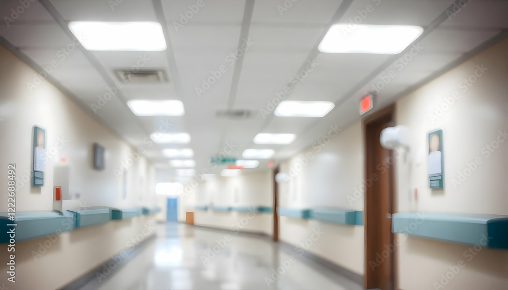 Blurred Hospital Corridor: A Serene Pathway to Healing Blurred Hospital Corridor: A Serene Pathway to Healing