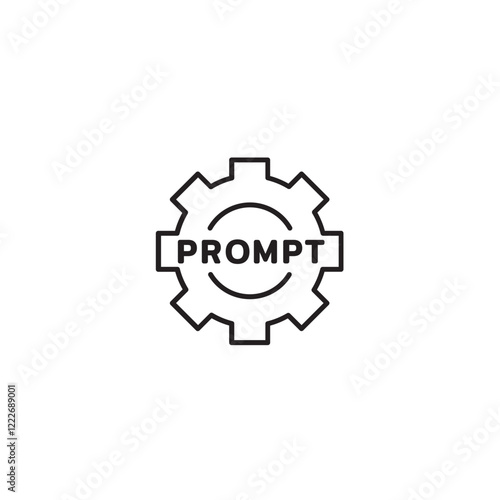 Artificial intelligence icon, AI prompt Symbol