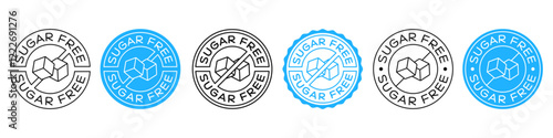 Sugar Free Icon Badge Vector Design. Sugar-Free Label Sign. Diabetic Product Emblem