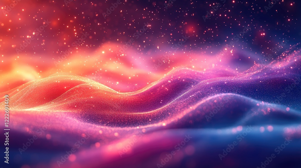 Obraz premium Abstract digital landscape featuring smooth,