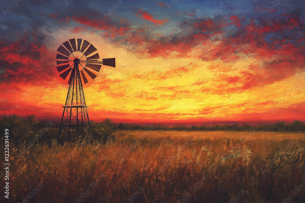 Windmill At Sunset Windmill At Sunset
