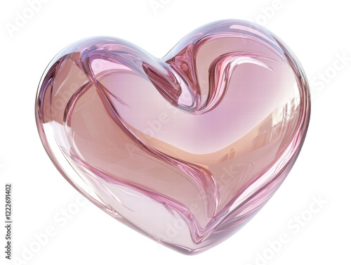 Isolated Pink Glass Heart
